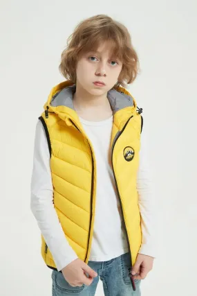 Doudoune enfant sans manches jaune clair JUN JR