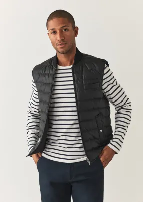 Doudoune light sans manches unie noire reversible
