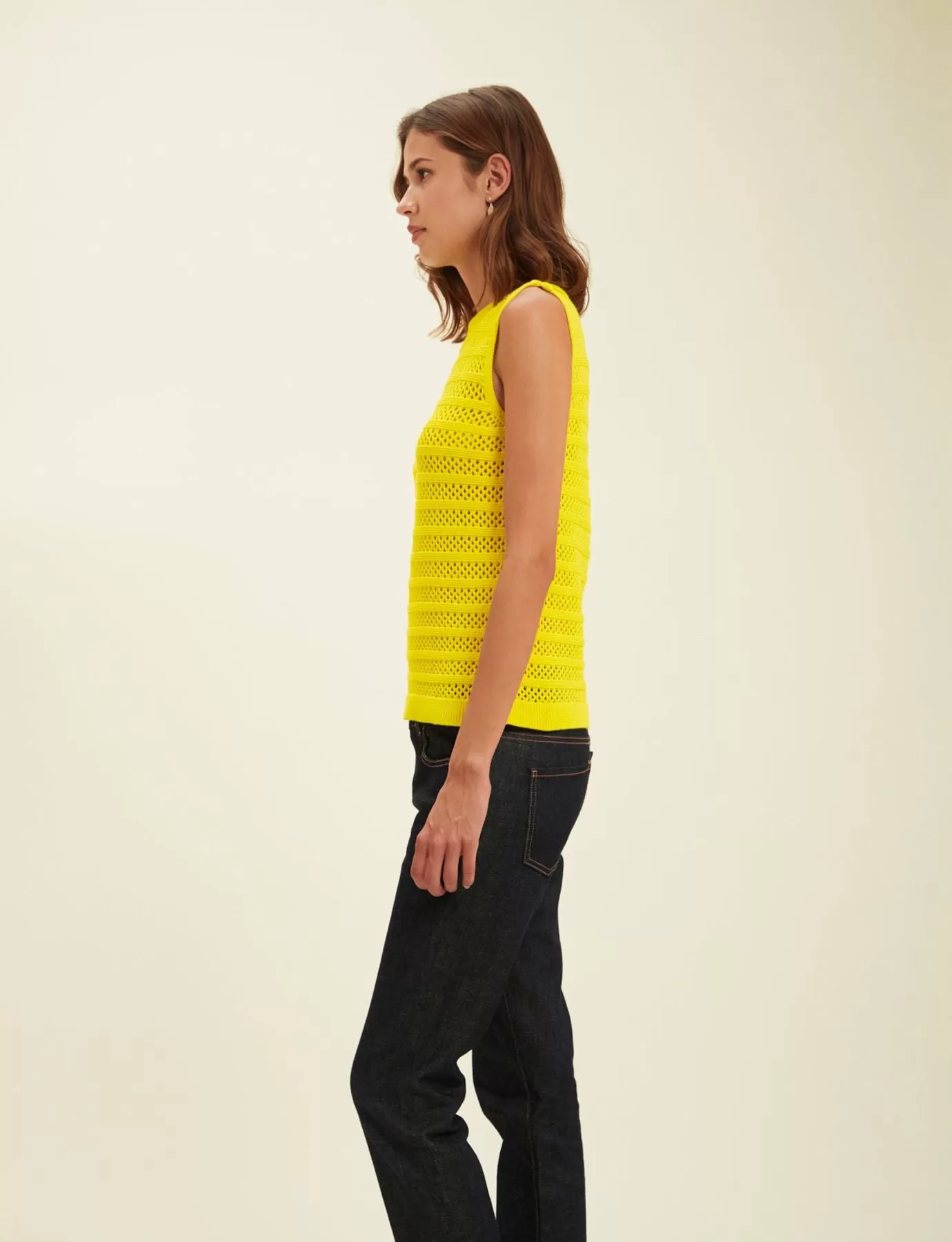 Débardeur Clovis crochet jaune