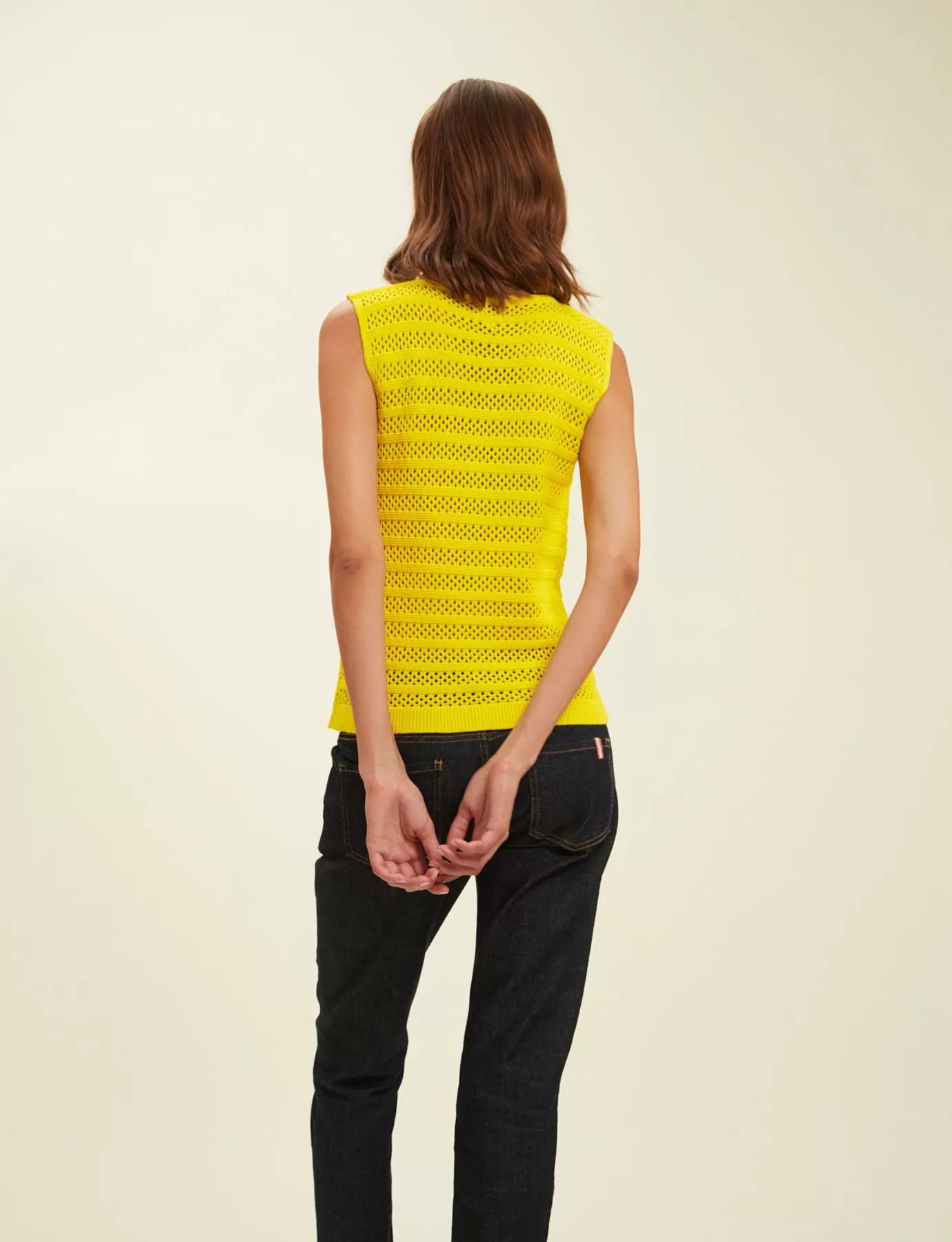 Débardeur Clovis crochet jaune