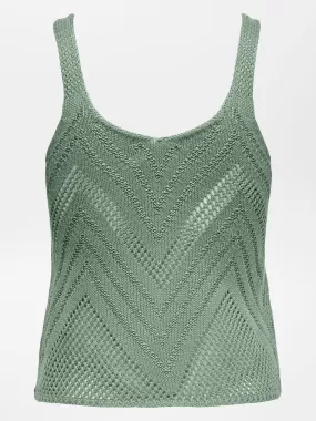 Débardeur en maille crochet 'JDY' - Vert