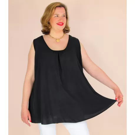 Débardeur top été MYRTIL bohème noir