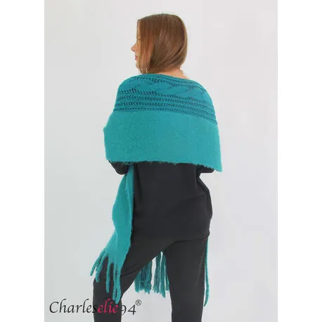 Echarpe chaude MALENA bleu canard