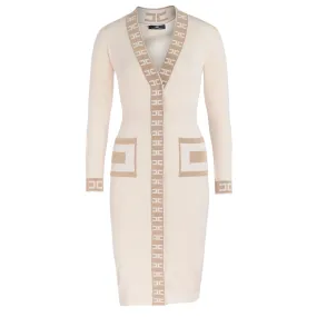 Elisabetta Franchi Long cardigan beurre avec logo