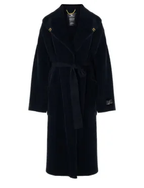 Elisabetta Franchi Manteau robe de chambre en tricot noir