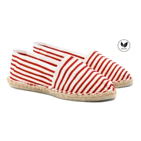 Espadrilles toile coton rouge & doré
