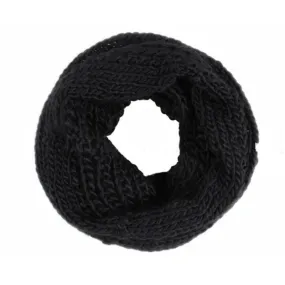 Foulard noir tube tricot SCH-271A pour se bien protéger du froid