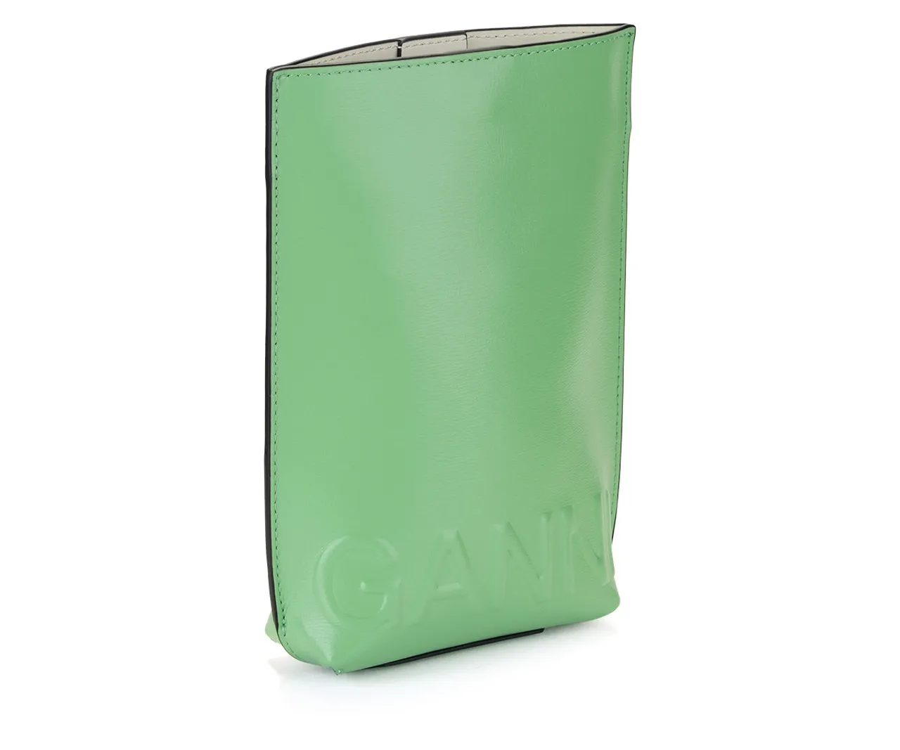Ganni Mini sac à bandoulière en cuir vert