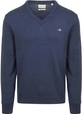 Gant Pull Col-V Jeans Melange 8060069-902 commander en ligne