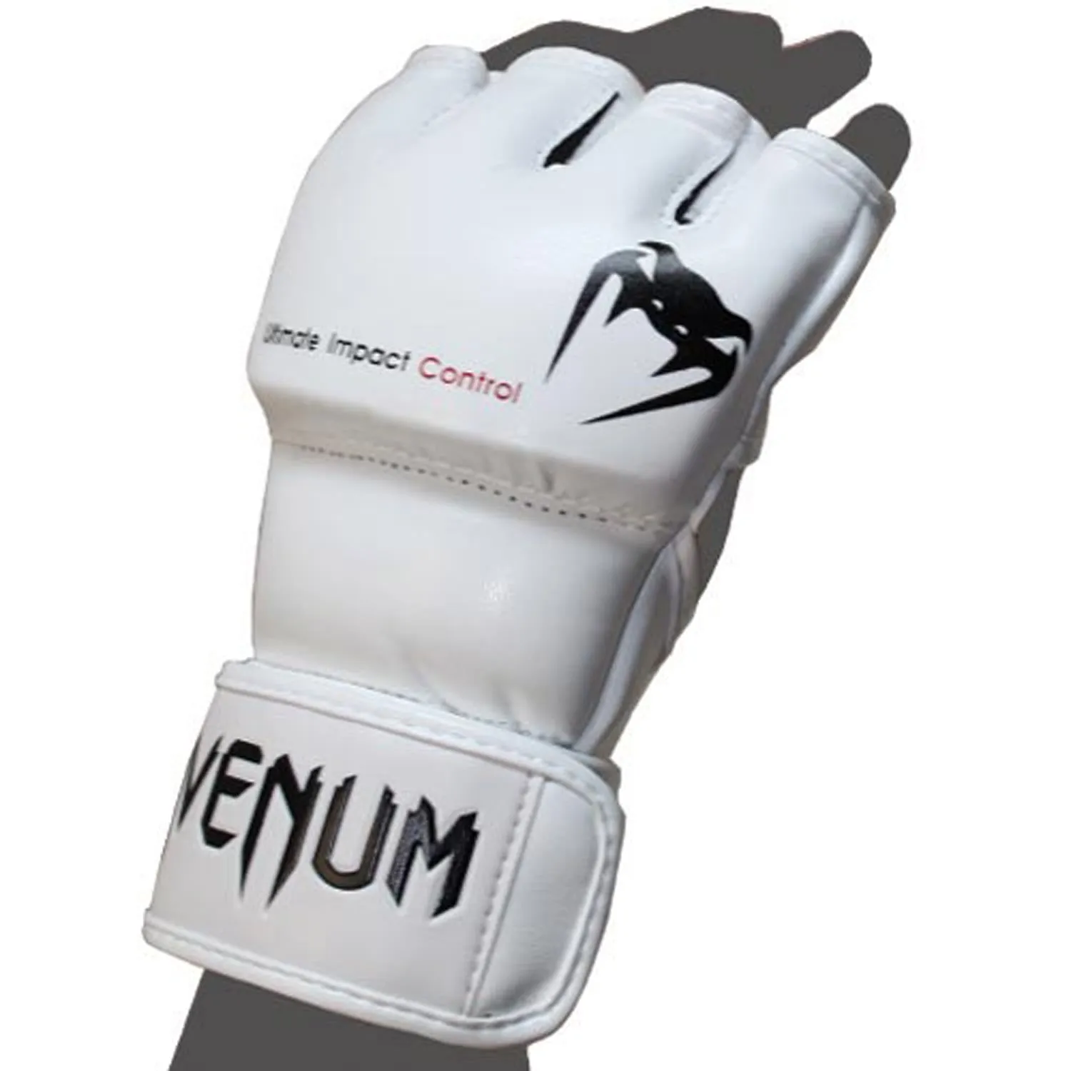 Gants MMA Venum Impact - Cuir Skintex - Blanc