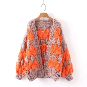 Gilet bohème crochet fluo