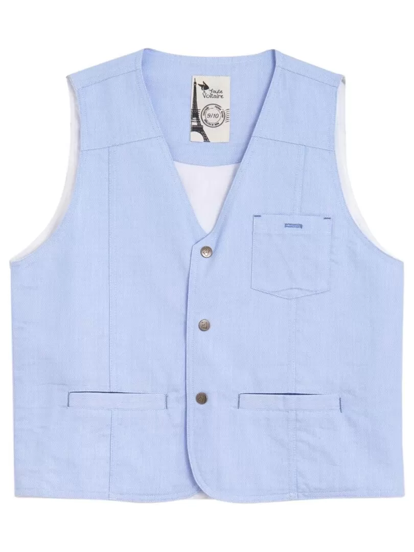 Gilet de Costume Garçon   Clair  ST GERMAIN - La Faute à Voltaire - Bleu clair