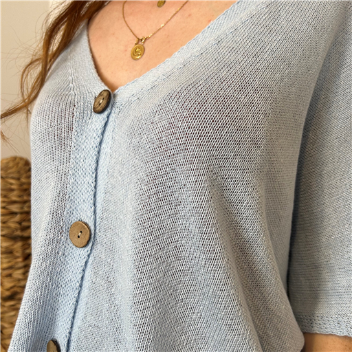 Gilet Été Court Bleu Ciel - Bleu Clair