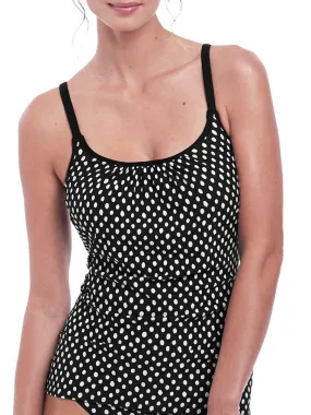 Haut de maillot tankini à pois avec armatures Santa Monica - Noir
