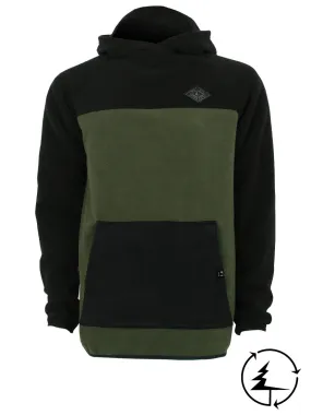 Hoodie TRAILHEAD en Laine Polaire Polartec  | Noir/ Moss
