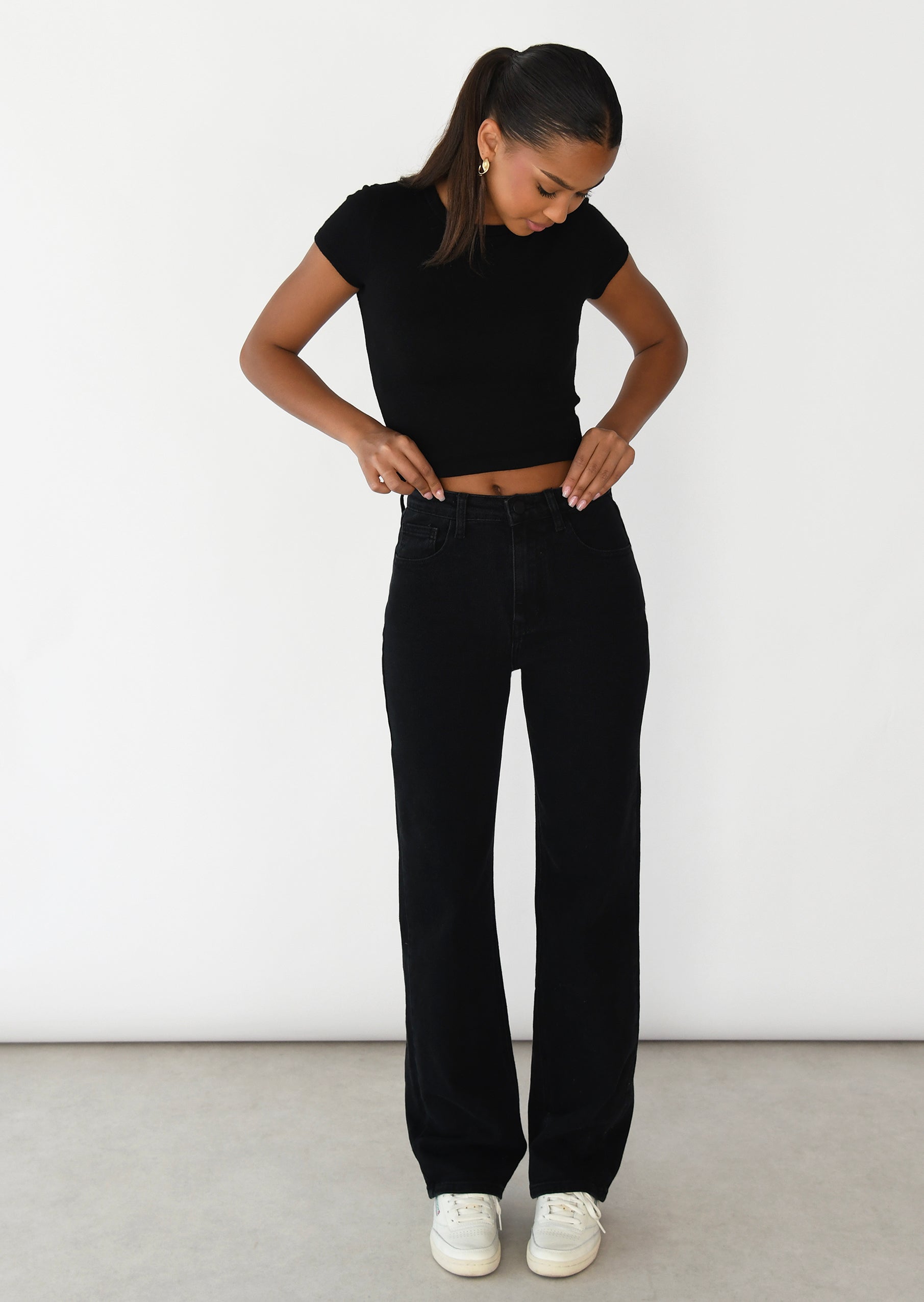 Jean droit mid-rise