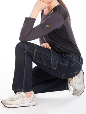 Jeans de travail multi poches stretch brut BETTYA 'Rica Lewis' - Bleu