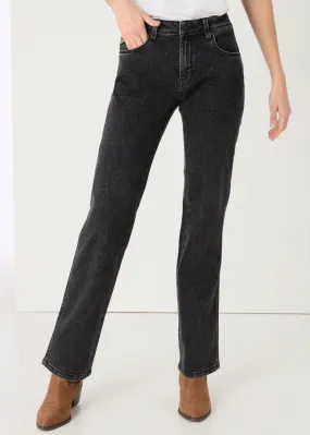 Jeans Délavage Gris Tissu Trutemp 365 Coupe Droite Taille Basse