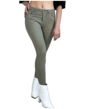 Jeans slim kaki en strech avec poches