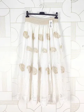 Jupe longue dentelle broderie （x4）