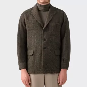 Justo Gimeno : Teba Jacket Harris Tweed : Olive/Rouille