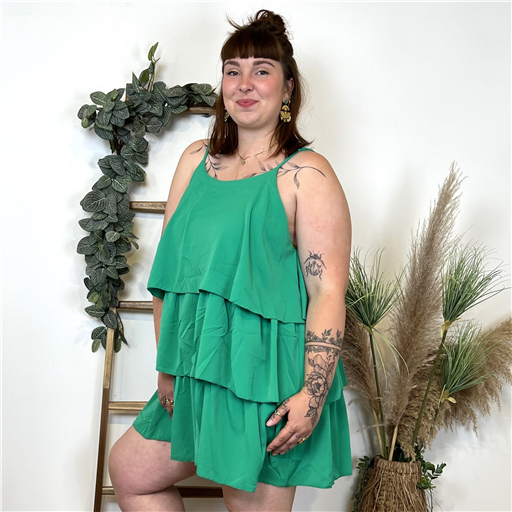 L011- Robe Charleston unie (T40-T48) (vert brésil) - Bleu Clair