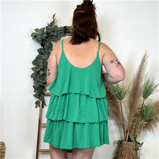 L011- Robe Charleston unie (T40-T48) (vert brésil) - Bleu Clair