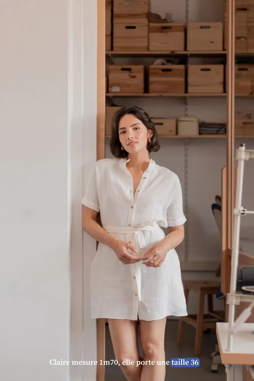 La robe chemise courte - blanche
