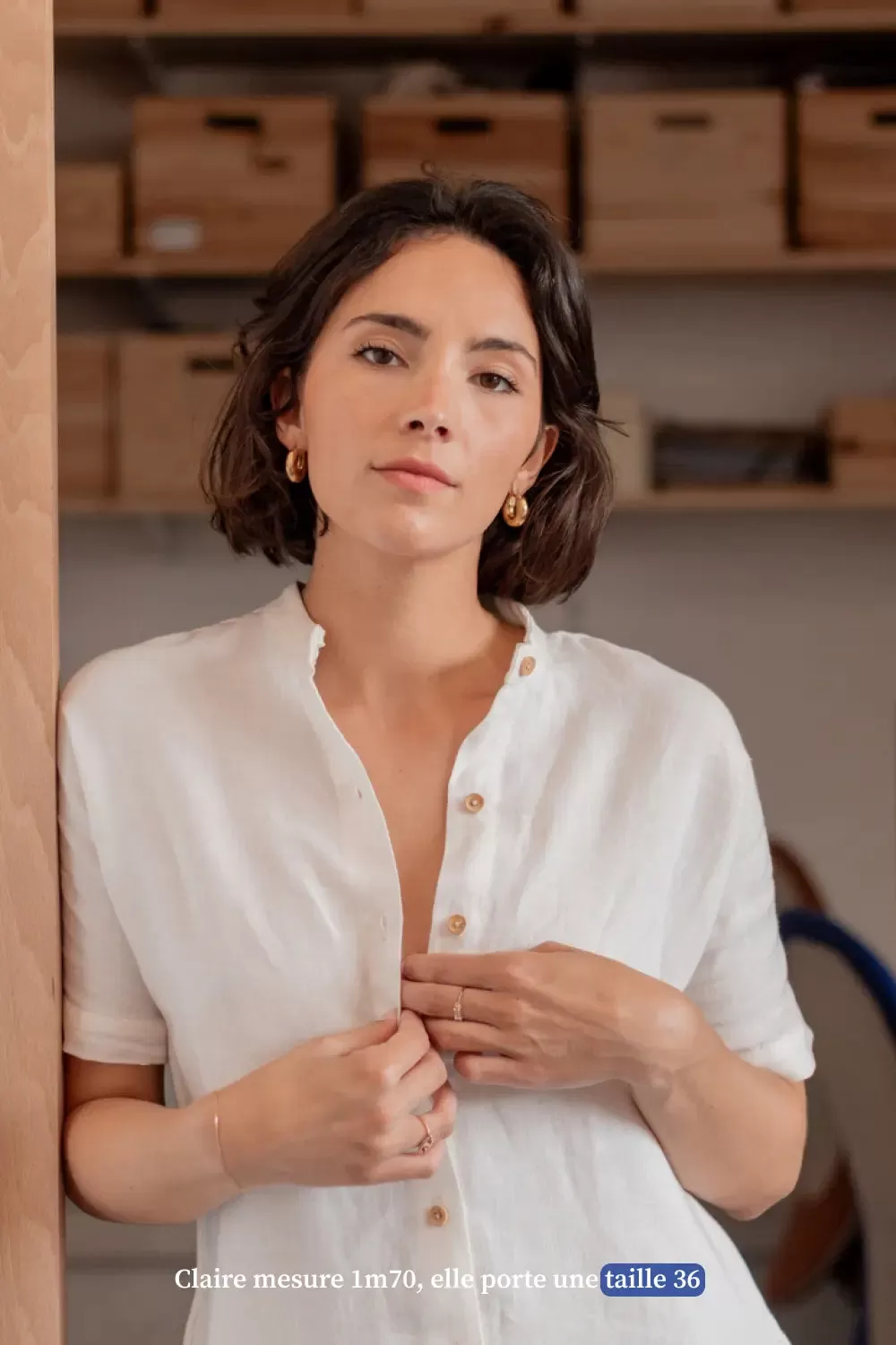 La robe chemise courte - blanche
