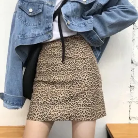 Leopard Print Bodycon Mini Skirt