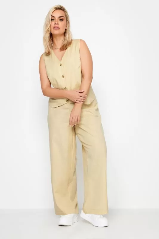 LIMITED COLLECTION - Veste Sans Manches Beige en Lin