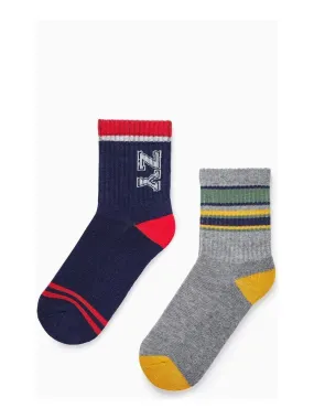 Lot de 2 Paires de Chaussettes de Sport pour Garçon   ROYALS OFF DUTY - Multicolore