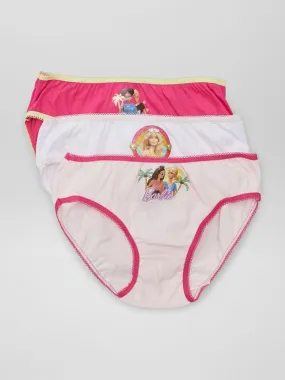 Lot de 3 culottes 'Barbie' - rose/blanc
