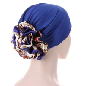 LYNE Bonnet Chimio Foulard Cheveux Femme Bleu