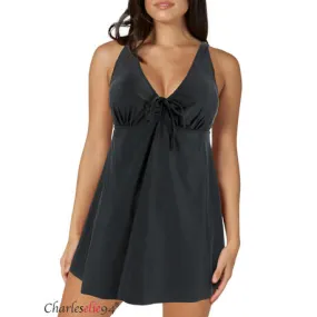 Maillot de bain 1 piece robe jupette PALAOS ete femme grande taille noir