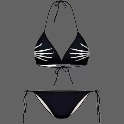 Maillot de bain bikini squelette pour femme