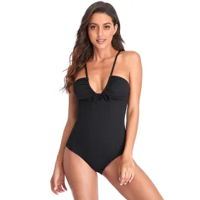 Maillot de Bain Noir  Rétro Une Pièce