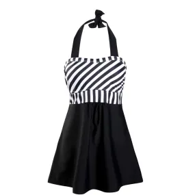 Maillot De Bain Vintage  Tankini Noir Rayé