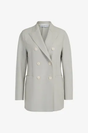 Manteau court en laine vierge à boutonnière simple