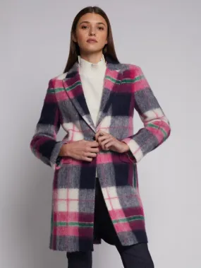 Manteau Patricia Carreaux rose Vilagallo