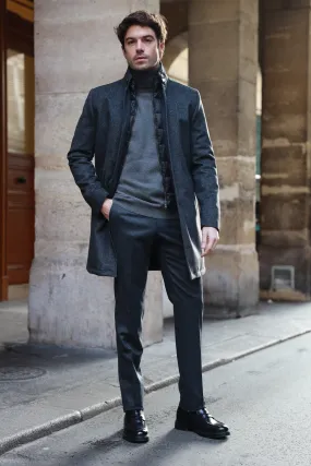 Manteau Windsor en Laine & Cachemire - Gris Anthracite