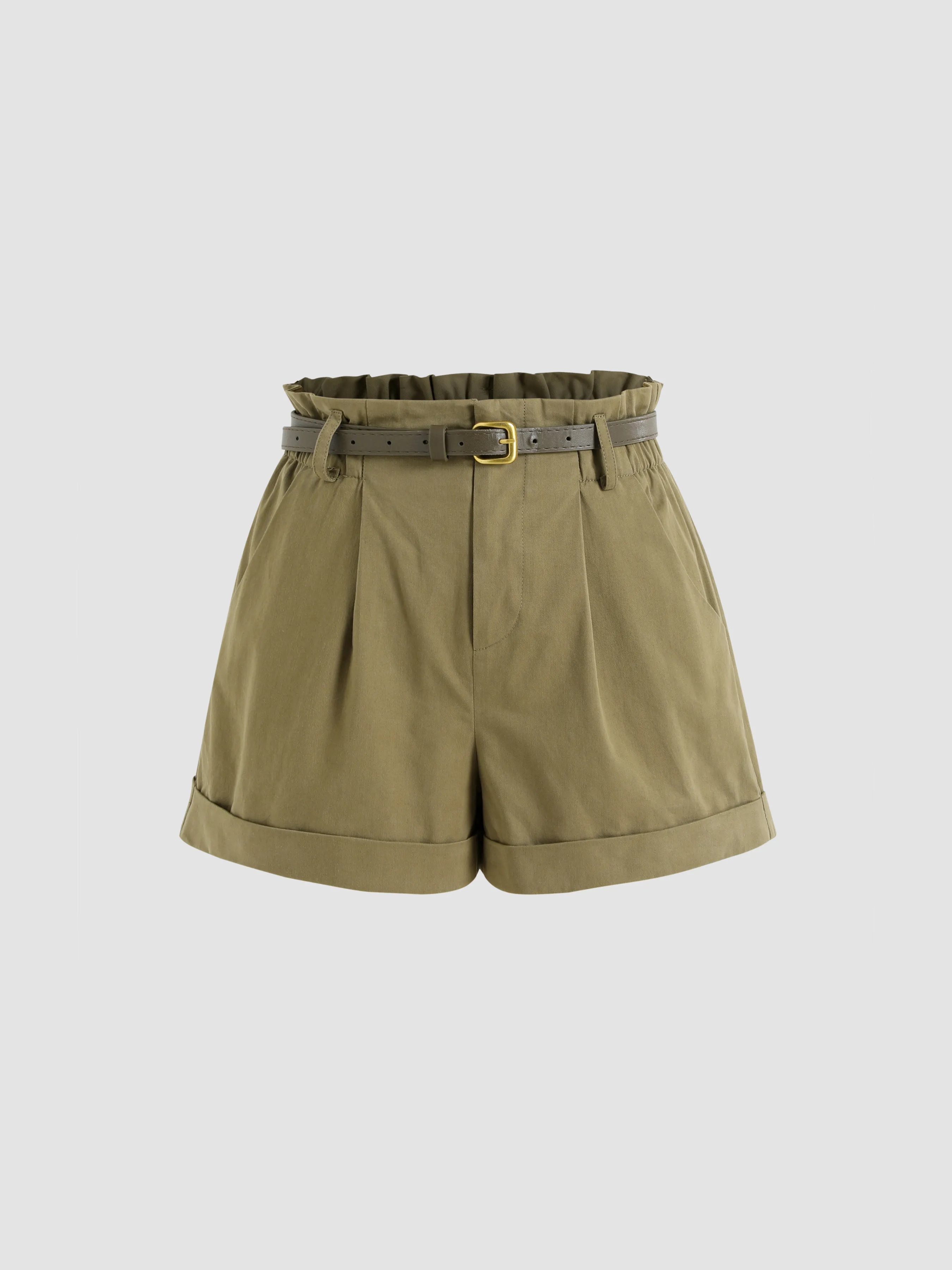  Mini Shorts Unis avec Ceinture