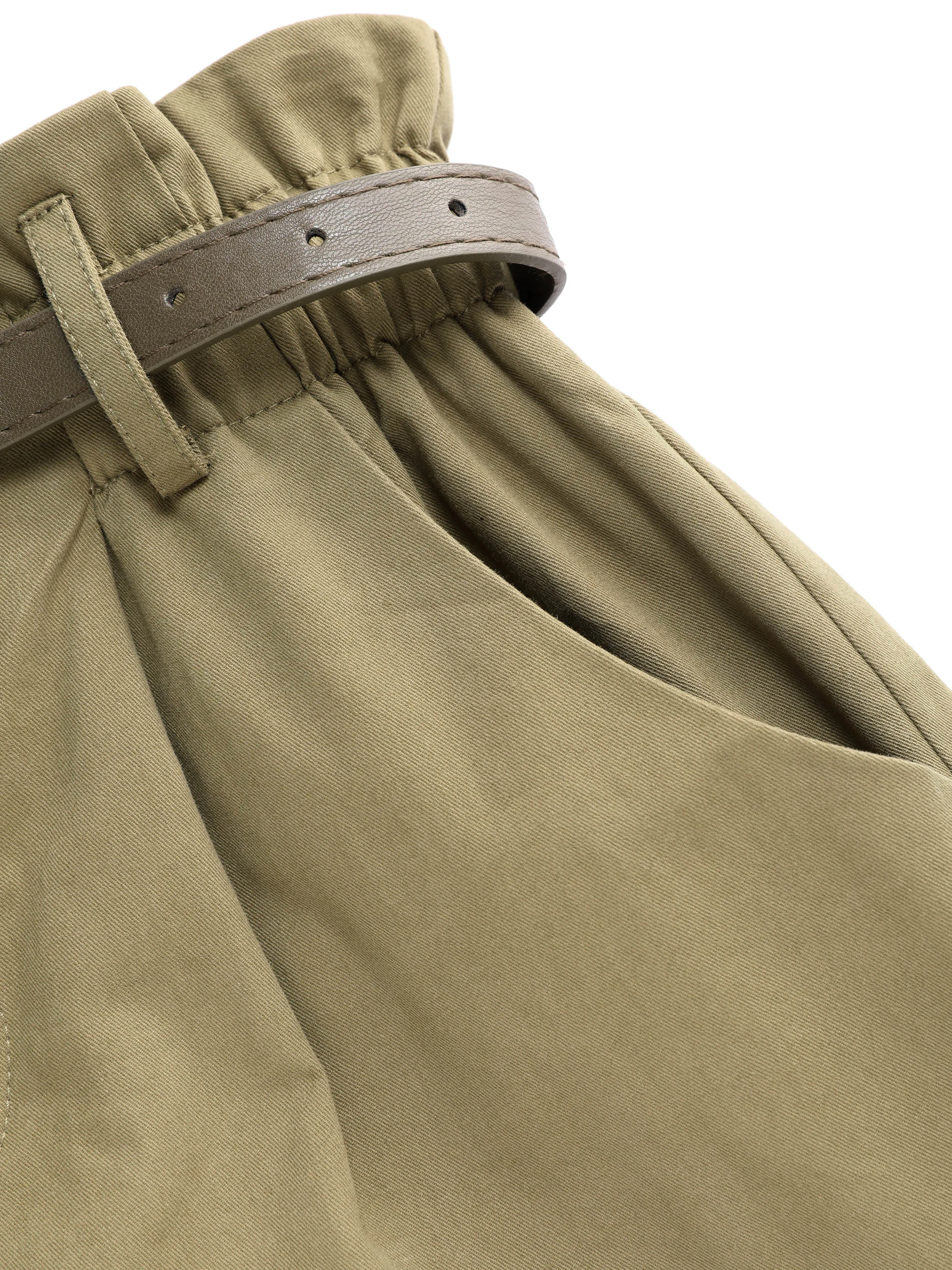  Mini Shorts Unis avec Ceinture