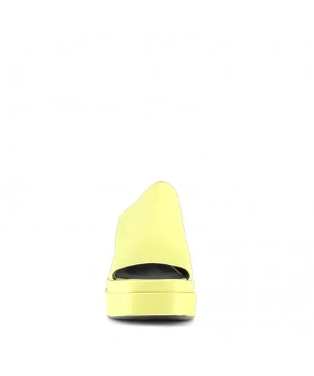 MULE A PLATEAU IBIZA SATIN JAUNE
