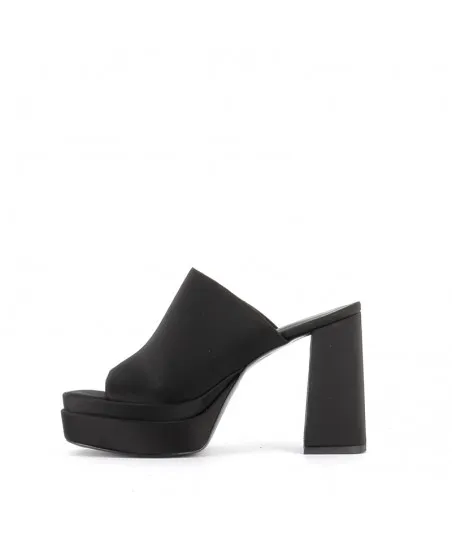 MULE A PLATEAU IBIZA SATIN NOIR