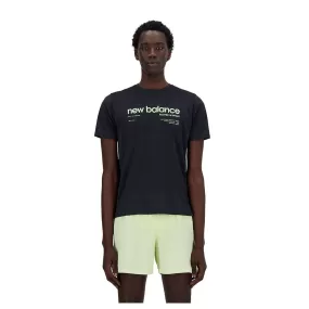 NEW BALANCE Tee-Shirt Graphic Run SS Noir - Tee-Shirt de Running Homme 