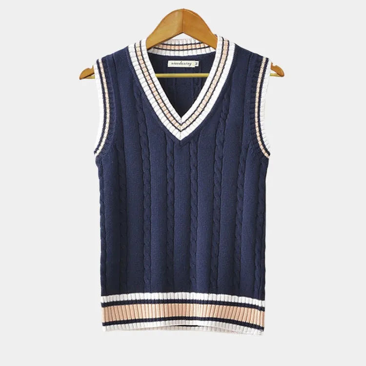 Nol - Cardigan tricoté sans manches à col en V pour hom