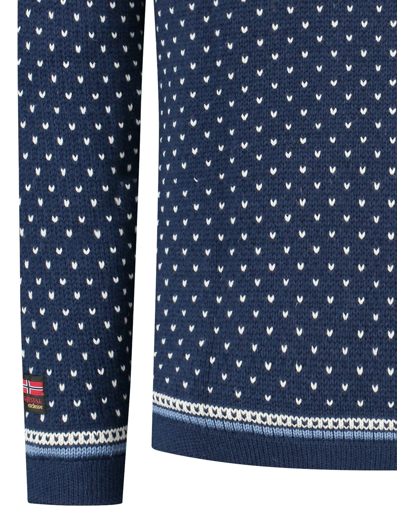 Norwegian cardigan-windstopper in 100% pure wool