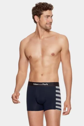 Pack de 2 boxers bleu marine détails rayures et uni