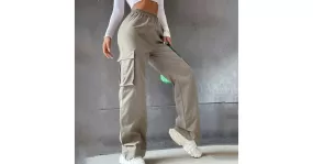 Pantalon cargo taille élastique pour femmes